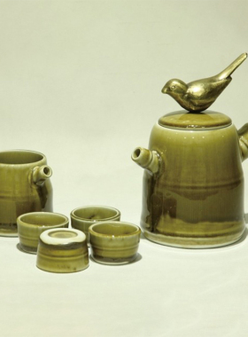 现代新中式陶瓷茶器茶壶 样板房家居装饰品茶室摆件功夫茶具