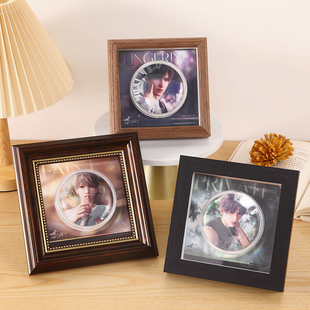 洗照片做成迷你小相框正方形4 5寸油画框吧唧收纳徽章展示框摆台