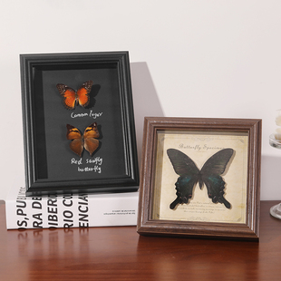 蝴蝶展翅标本展示框摆台昆虫收纳盒手工diy收藏5 6寸立体玻璃相框