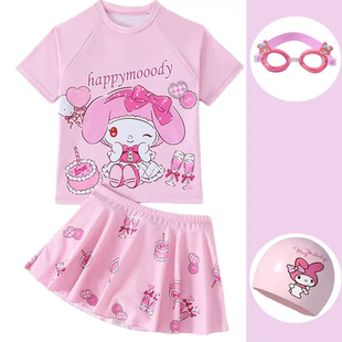 2026夏季 美乐蒂儿童泳衣女宝分体速干可爱防晒中大女童游泳衣 新款