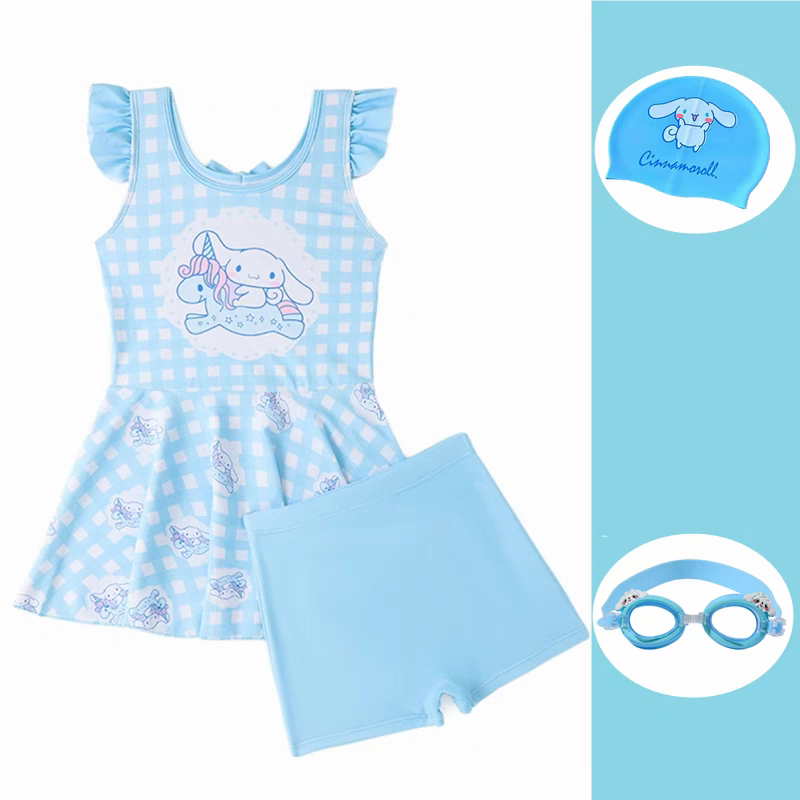 2025新款儿童泳衣大耳狗女孩分体裙式女童游泳衣宝宝小孩可爱泳装