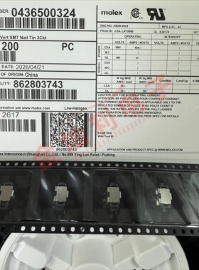 Molex 0436500324 43650-0324 436500324 3pin 3.0mm连接器 全新