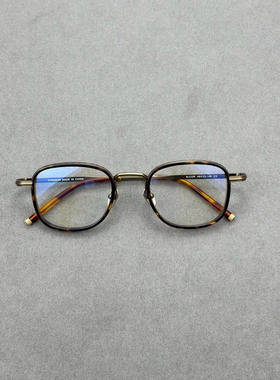 日本手工板材眼镜ALCOR文艺复古超轻纯钛近视眼镜框男潮流方框女