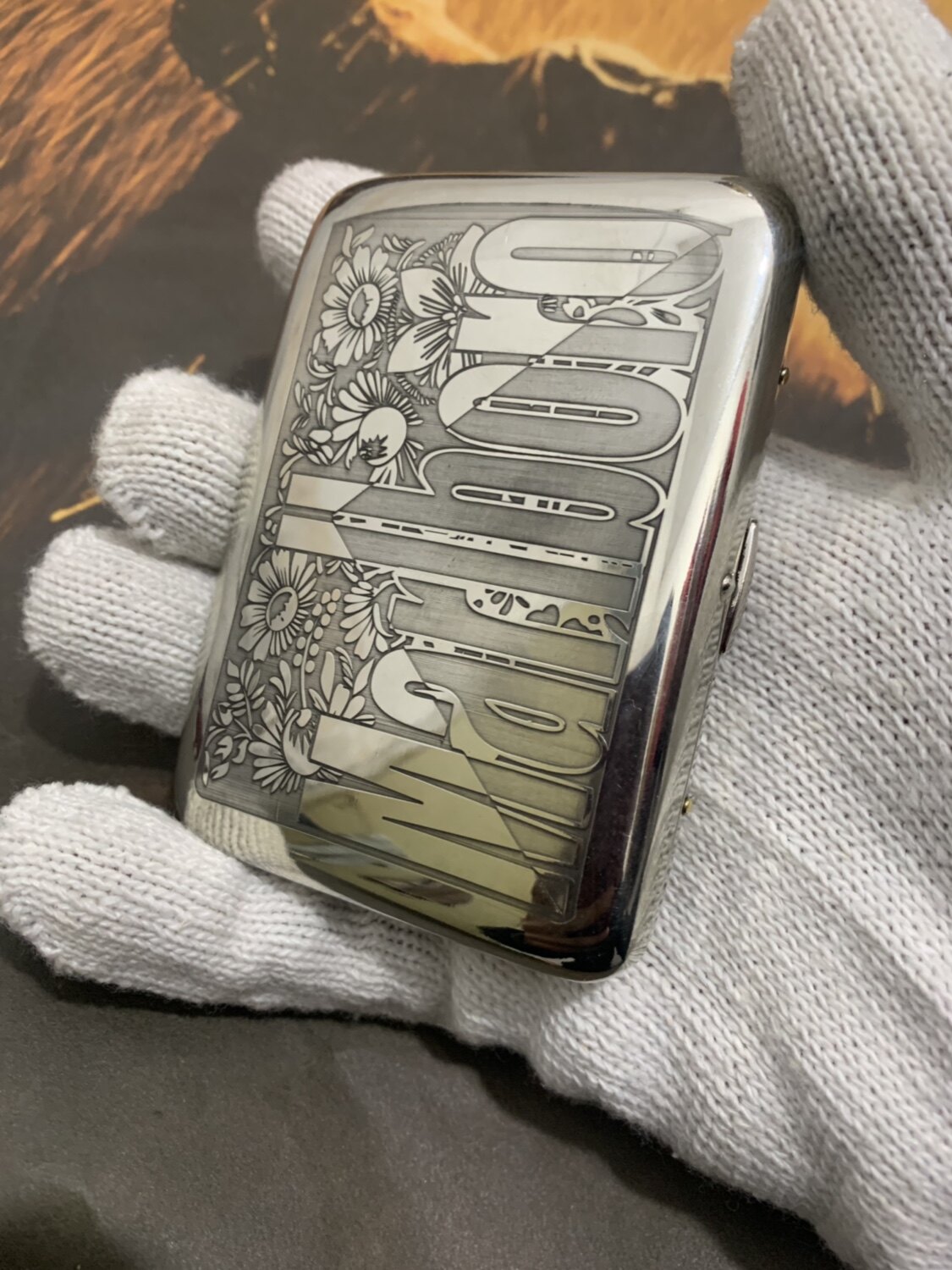 Zippo火机伴侣藏银款烟盒十六支粗烟装复古时尚送礼自用收藏品