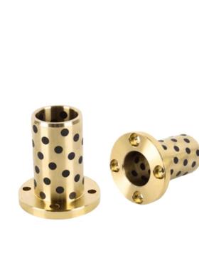 圆法兰石墨铜套耐磨自润滑轴承无油衬套高力黄铜MPTP6 8 10 12 13