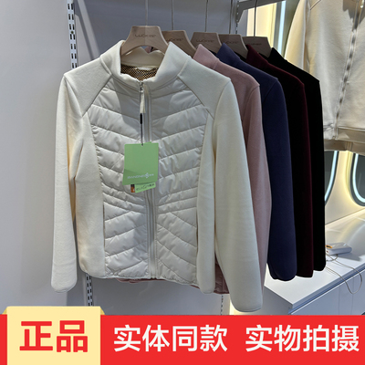 探选者3506蜂巢美羊绒冬新款立领拼接保暖健身服户外羊毛棉外套女