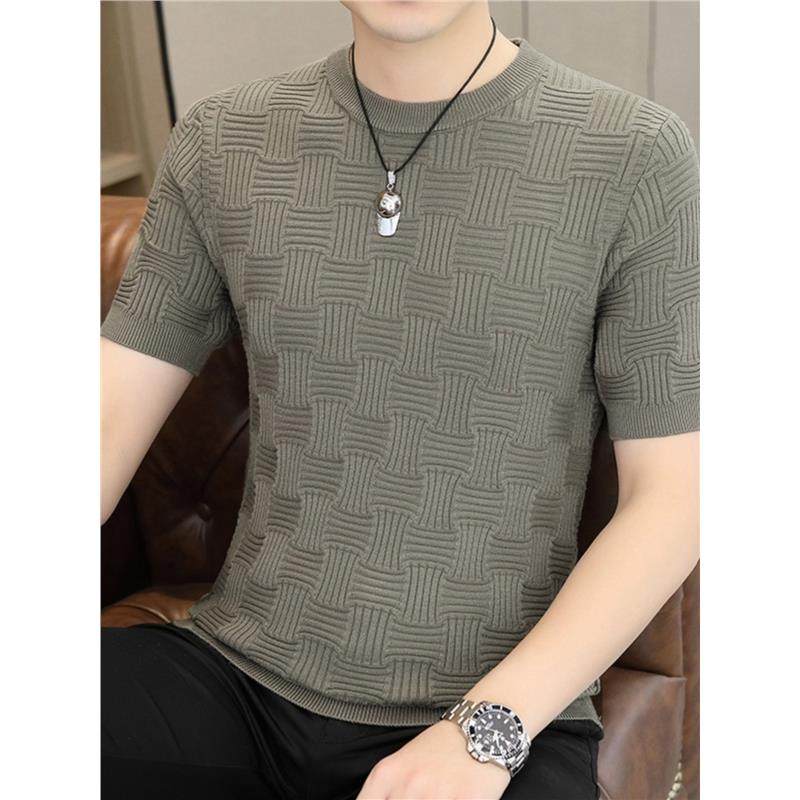 男士毛衣短袖男新款秋冬季加厚修针织衫/毛衣