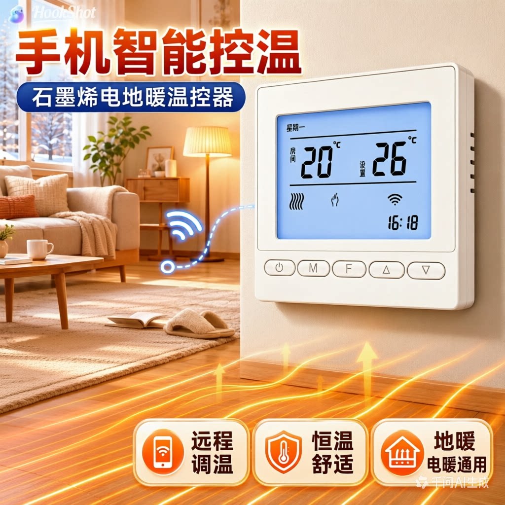 手机智能石墨烯电暖温控器