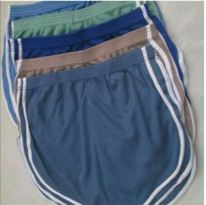 运动高腰三角裤老爷爷混纺棉内裤側边有白带子宽松中老年纯色短裤