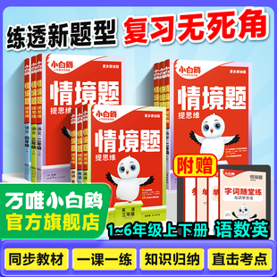 测试卷全套阅读理解词汇语法小白鸽2024 万唯小白鸥小学情境题语文数学英语一二三四五六年级上下册教材同步练习册单元