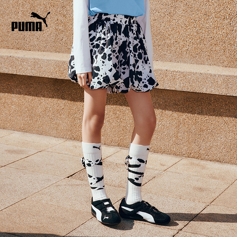 PUMA彪马童装26春季新款儿童短裙裤子奶牛满印甜美半身裙裤花苞