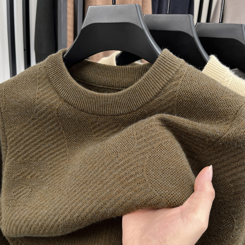 半高领羊毛衫男士加厚毛衣秋冬季提花潮流韩版套头保暖打底针织衫,男装,针织衫/毛衣,淘宝优惠券,粉丝福利购,淘宝优惠卷