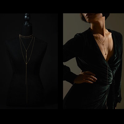 18K金素金链百搭百变身体链