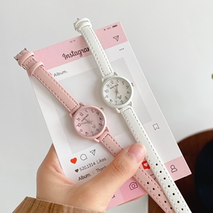 少女心手表女生多巴胺中小学生初高中儿童指针式可爱皮带高颜值