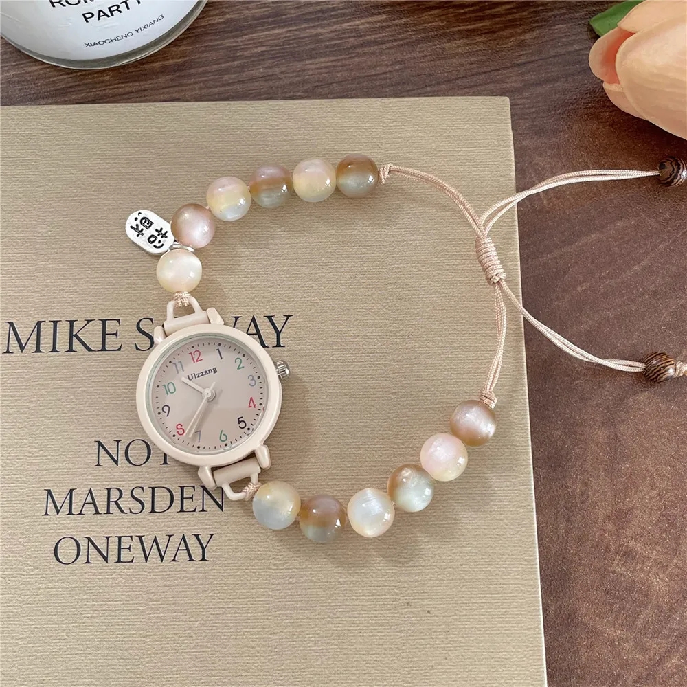 编织绳手链手表女孩ins风高颜值学生小众简约气质文艺森系小表盘