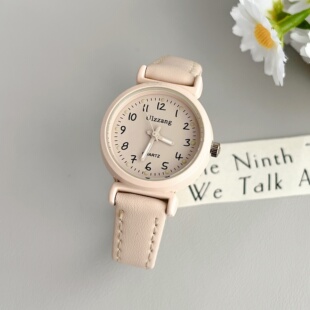 手表女款学生考试用初中生简约气质高级感休闲百搭马卡龙石英腕表