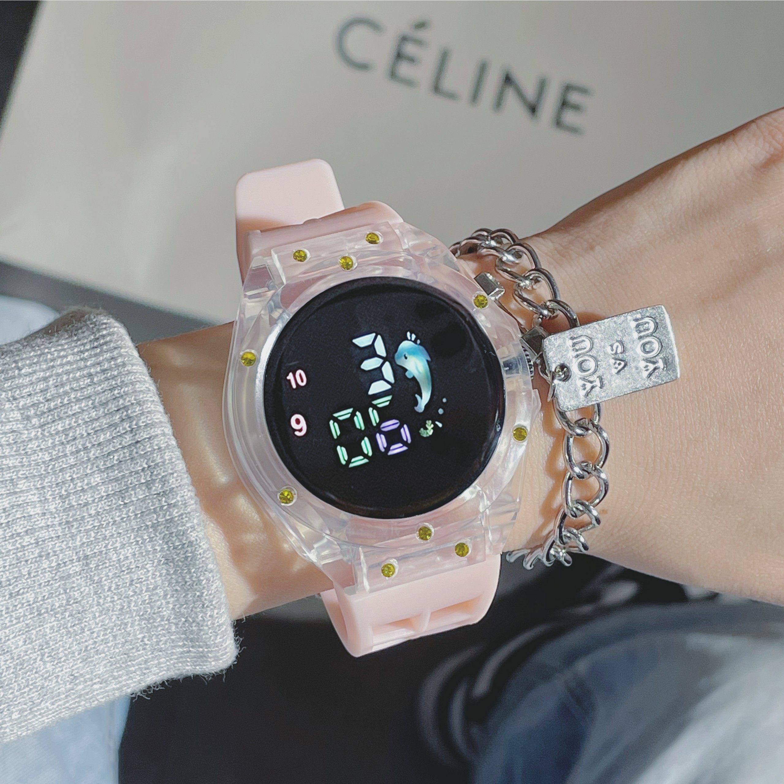 独角兽手表女款学生ins风电子表韩版个性潮流初高中儿童防水夜光