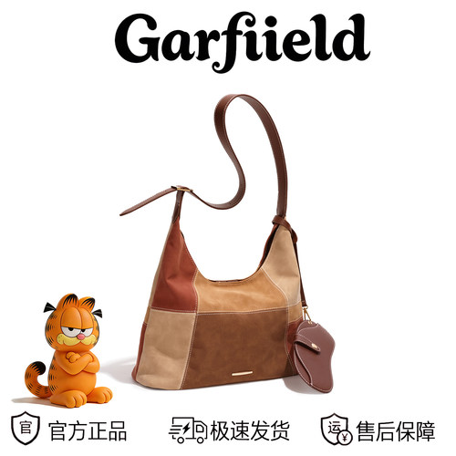 加菲猫多巴胺撞色大容量托特包