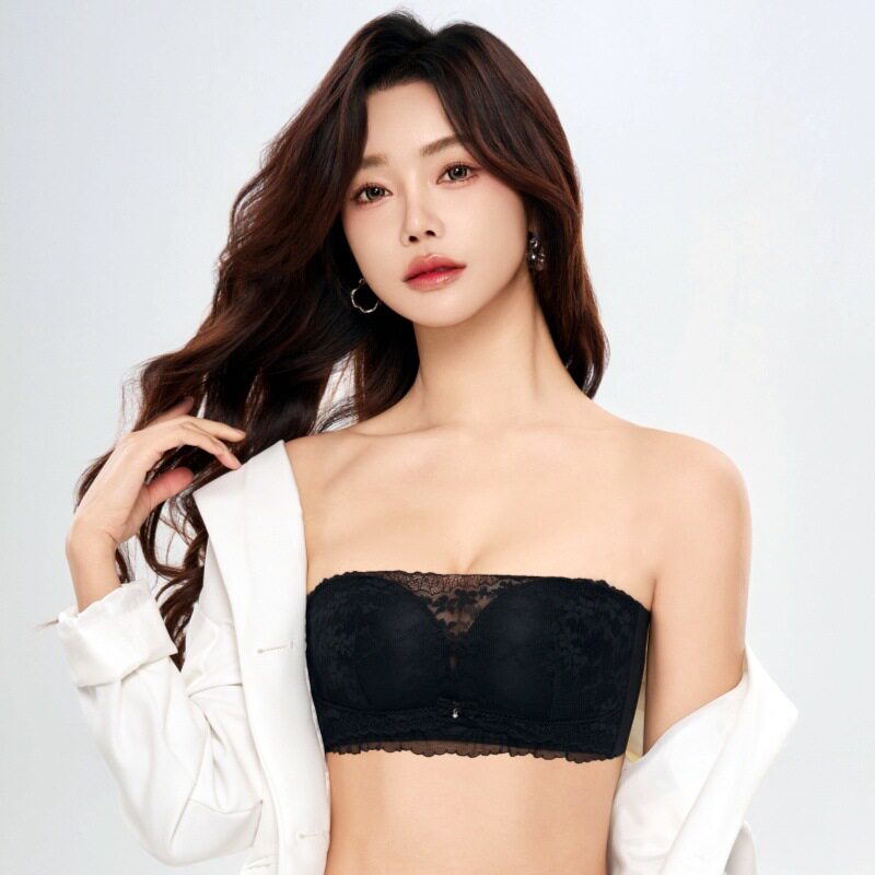 春夏新款性感蕾丝抹胸文胸小胸舒适聚拢防滑可拆卸肩带美背文胸