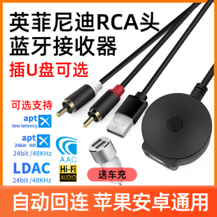 英菲尼迪車載藍牙接收器G25EX25fx35G37QX50 aux天籟音樂模塊改裝