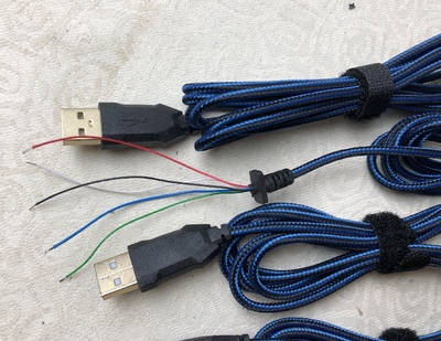 4芯usb线usb鼠标线diy编织