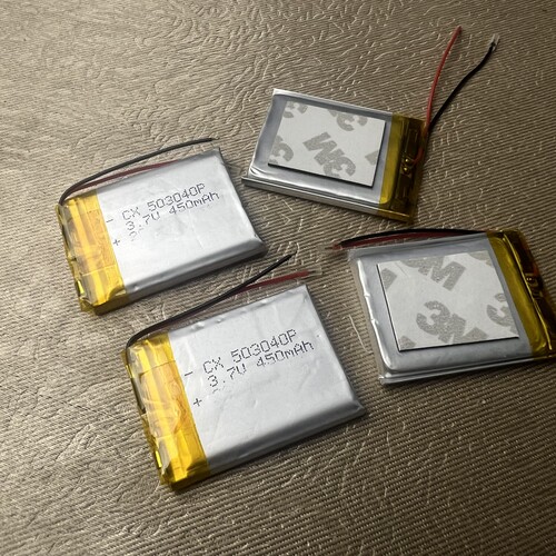 3.7V聚合物软包锂电池450mAh行车记录仪等带保护板带线规格503040