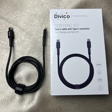 60W快充线外单美国DIVICO品牌双头type-c数据线适用苹果华为70macbook小米电脑双tpye-C口快充电线PD快充双C