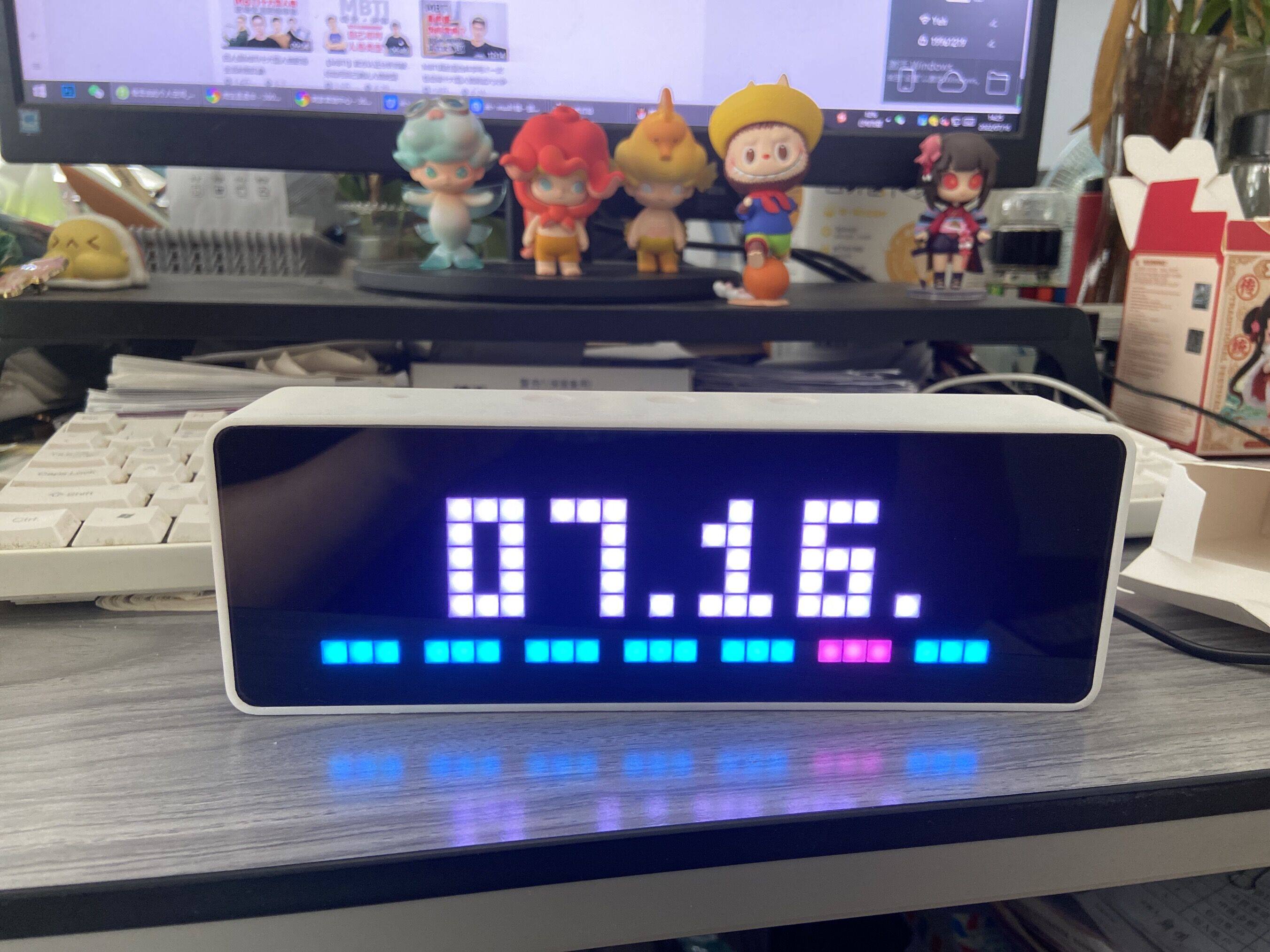 matrix桌面时钟  像素风物联网天气时钟 粉丝显示器8266 非awtrix