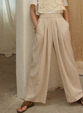 HOWL 漫不经心的时髦感空气裤！升级版夏日微阔腿松紧腰轻薄长裤