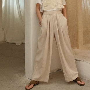 HOWL 漫不经心的时髦感空气裤！升级版夏日微阔腿松紧腰轻薄长裤