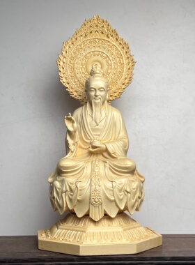 桧木雕菩提老祖须菩提祖师神像