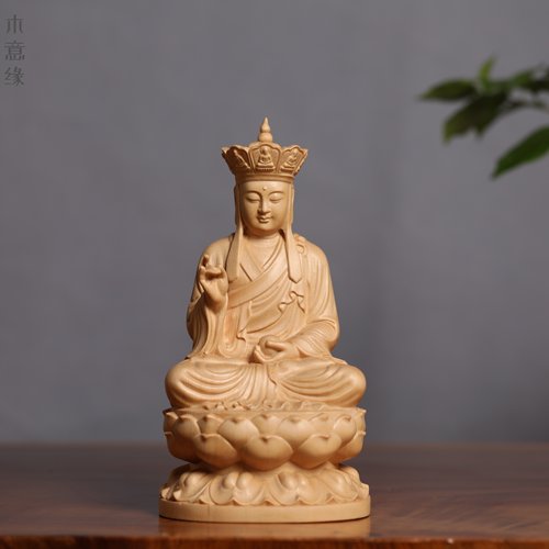 桧木精雕大愿地藏王菩萨摆件实木