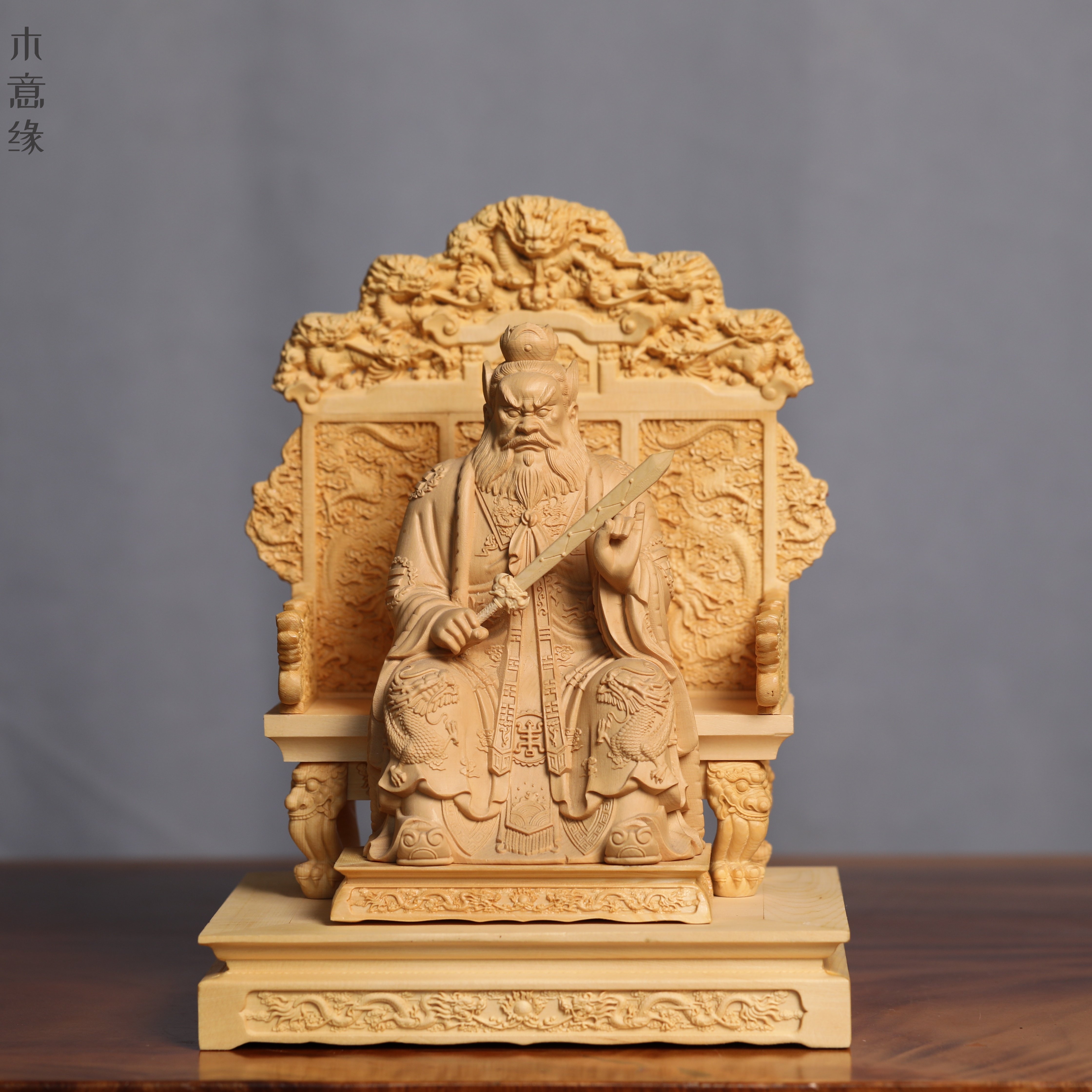 桧木精雕张天师神像张道陵法主公