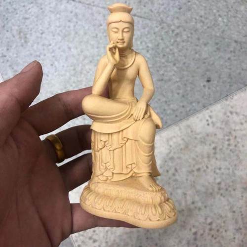 加拿大观音菩萨家居客厅人物木雕
