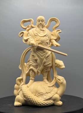 黄杨木雕真武大帝神像玄武大帝
