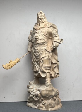 香樟木雕大号关公神像实木武财神店铺公司供奉招财镇宅保平安摆件
