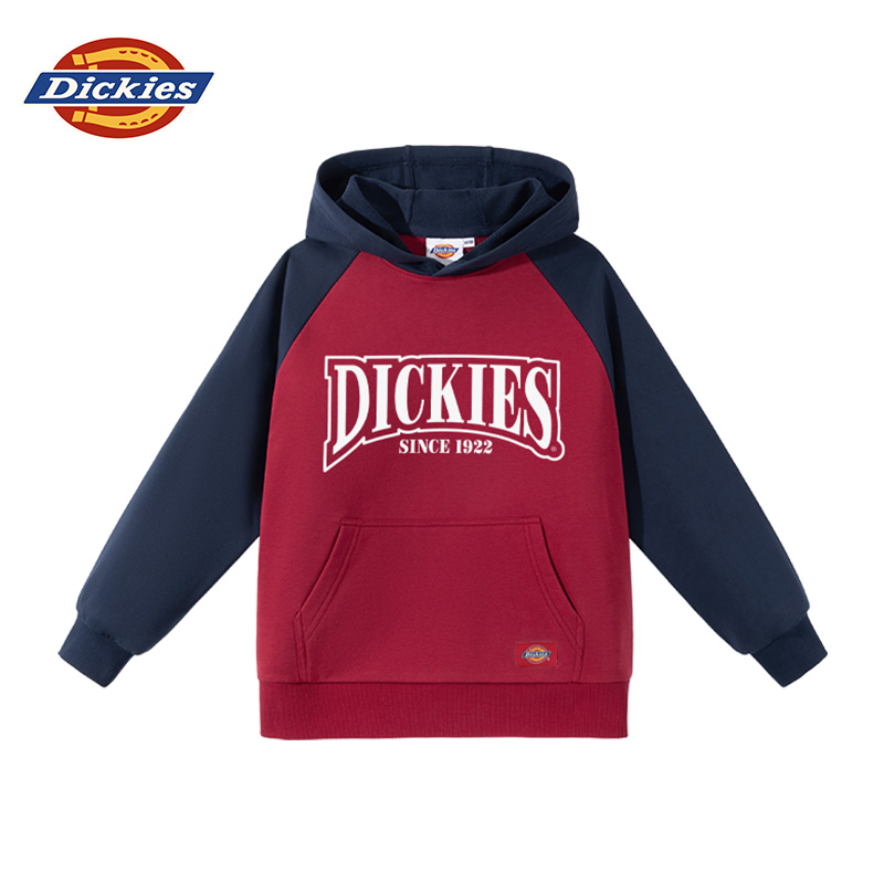 Dickies儿童卫衣秋冬款2025新款秋装宽松柔软透气中大童连帽卫衣