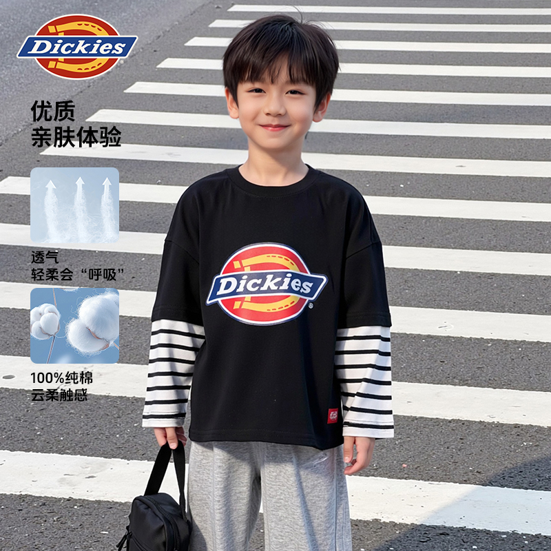 Dickies童装2025年长袖卫衣中大童小女孩保暖舒适潮牌秋打底衫