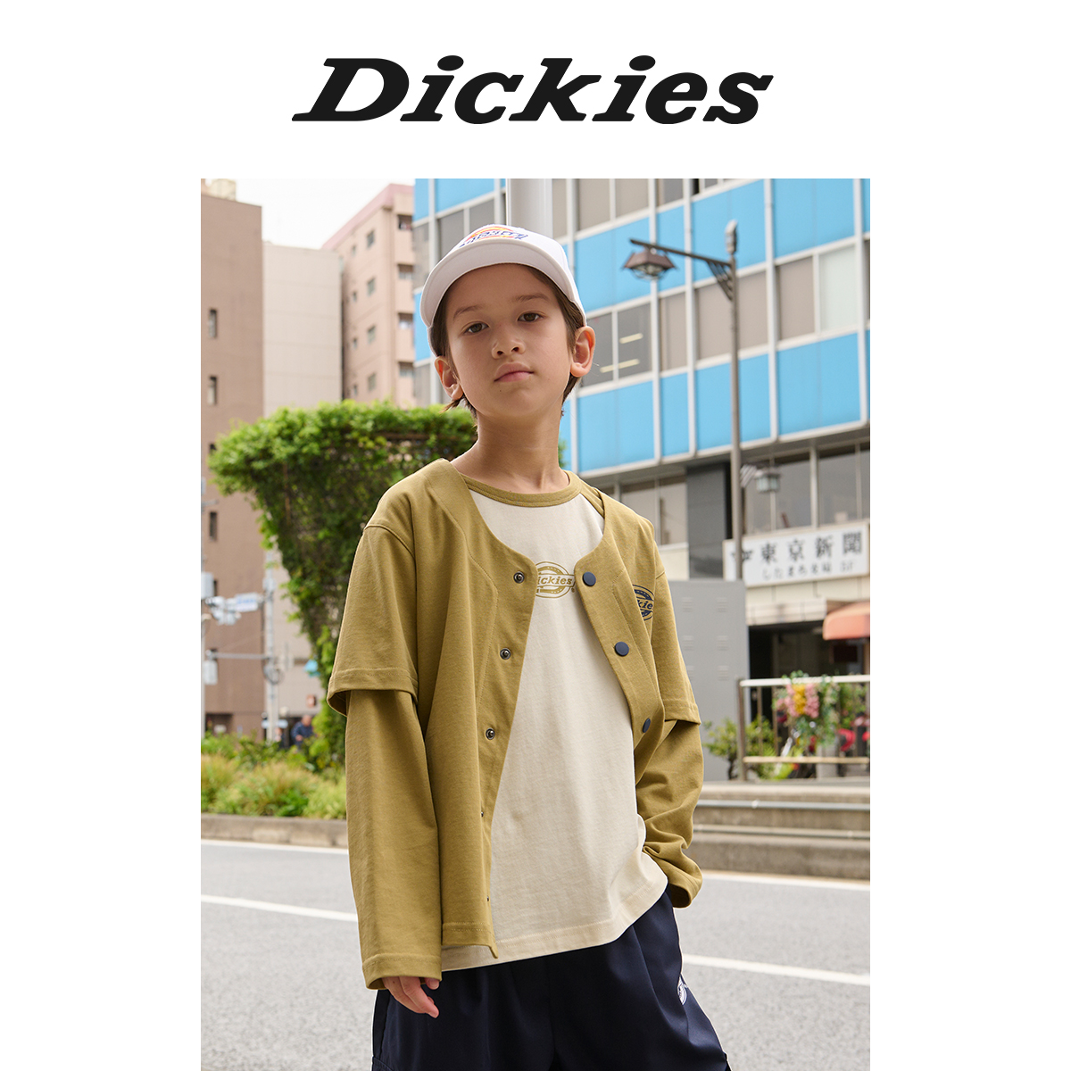 Dickies童装圆领短袖开衫T恤