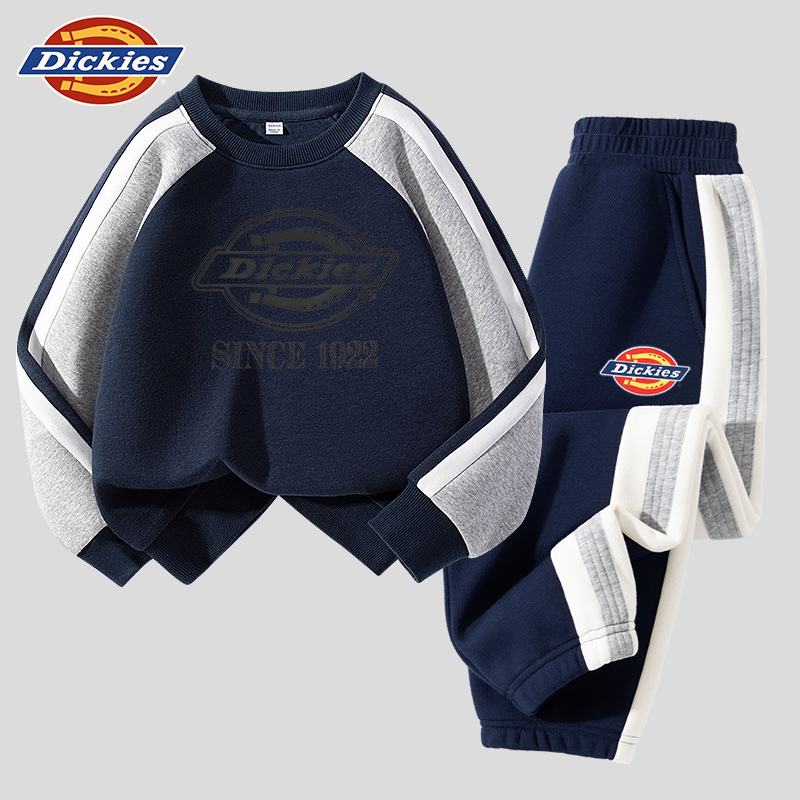 Dickies2025新款儿童圆领卫衣套装户外休闲潮酷卫衣卫裤两件套