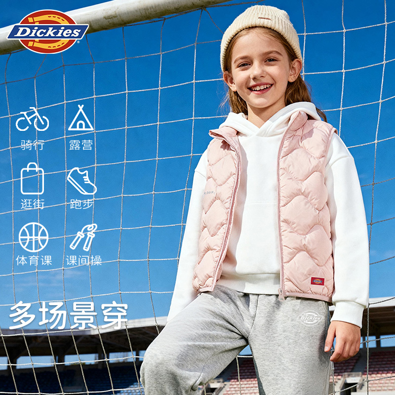 Dickies童装男童女童轻薄款羽绒服冬季保暖外套2025新款儿童冬装