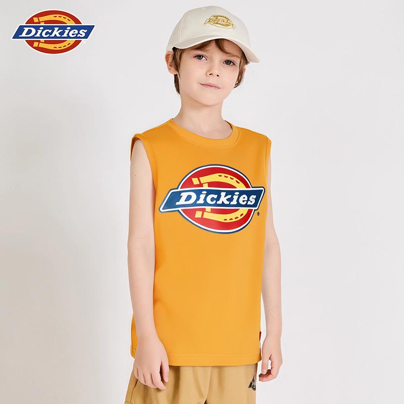 Dickies儿童彩色LOGO经典无袖圆领纯棉休闲T恤夏季男女童2025新款