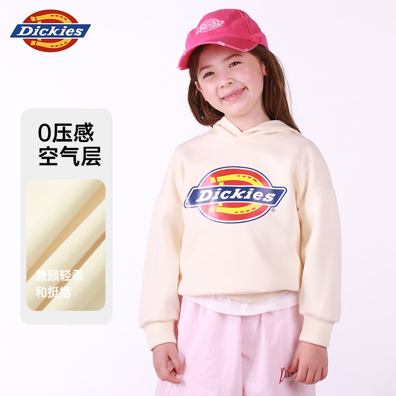 Dickies儿童连帽卫衣经典彩标印花款童装秋冬季宽松版小男童潮牌