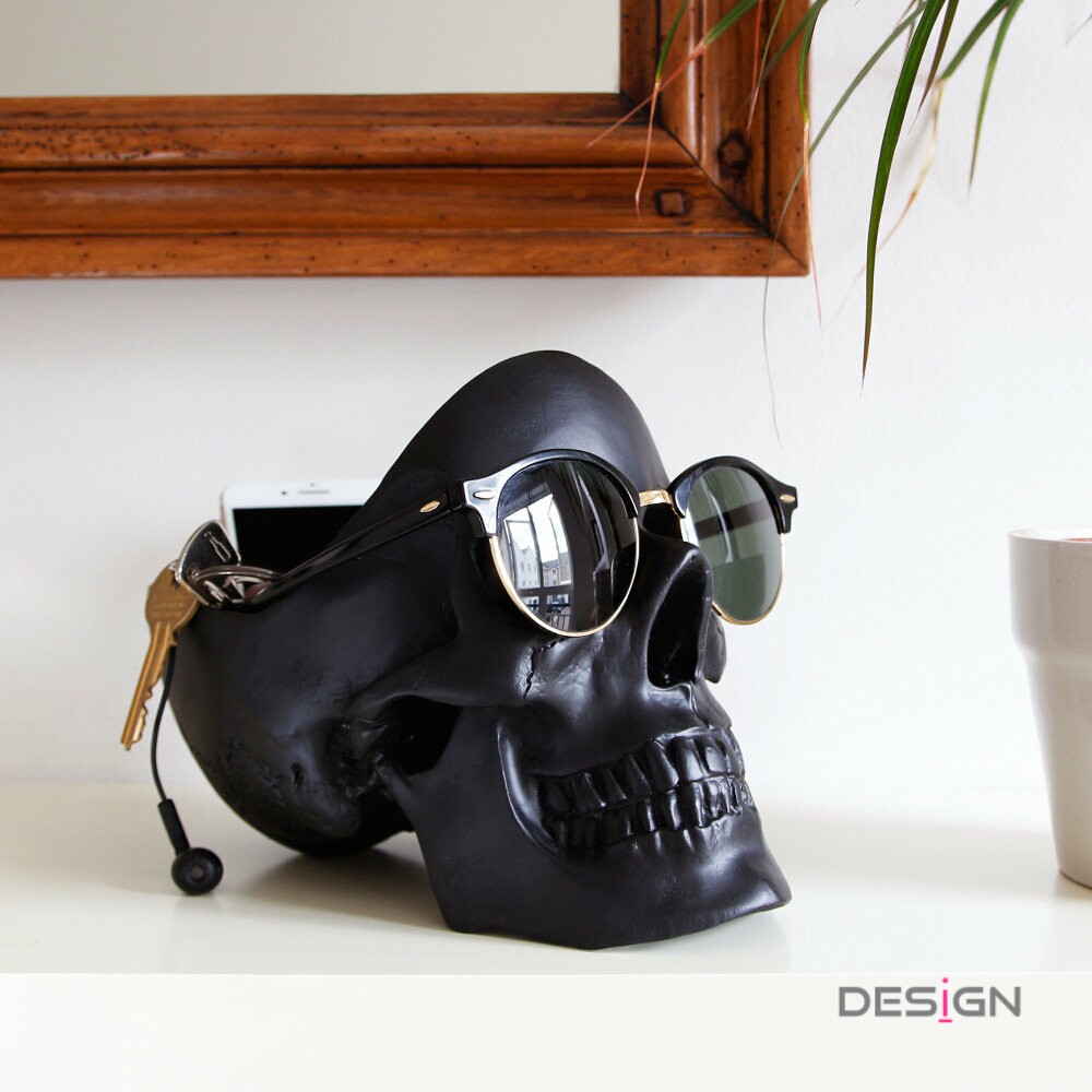 英国SUCK UK骷髅头骨桌面收纳盒SKULL TIDY创意个性物品收纳存储