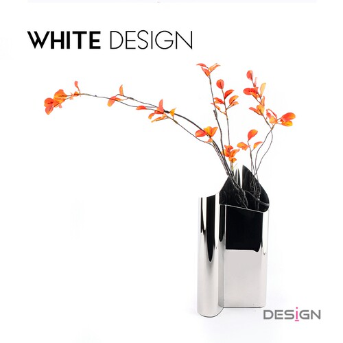 White Design 不锈钢轻奢创意回旋花瓶花器客厅餐桌摆件高档礼物