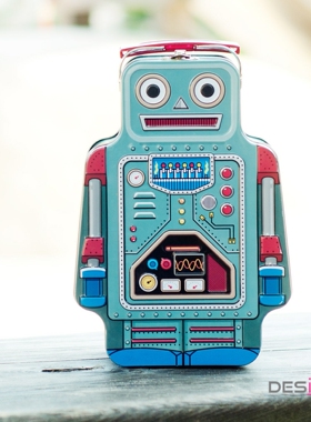 英国SUCK UK 复古机器人午餐盒Lunch Bot野餐水果零食盒户外礼物