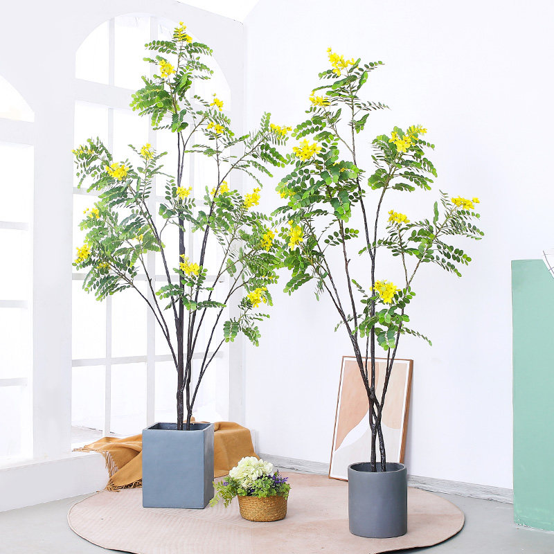 大型北欧仿真绿植槐花树假植物装饰假绿植室内客厅落地盆栽摆件