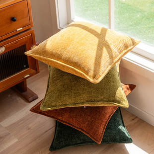 抱枕沙发客厅靠枕床头靠垫大抱枕套加厚星绒含芯轻奢简约茶棕靠背