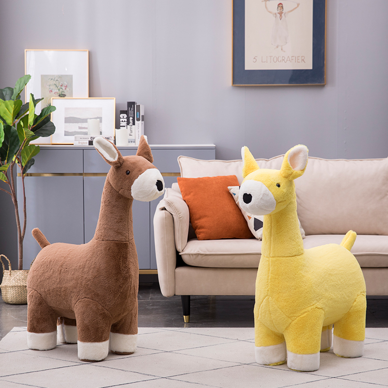 超大型样板房毛驴皮质沙发坐凳