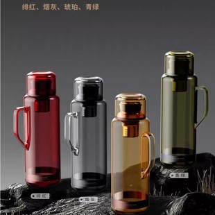 闷福禄透明tritan水壶·高颜值·带手柄出行便携·冷萃热泡通透